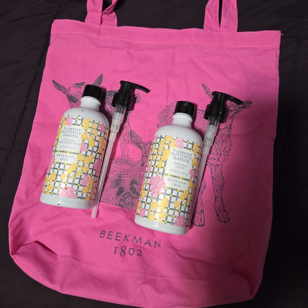 Beekman 1802 Plumeria Butterfly Garden Gift Set with Tote